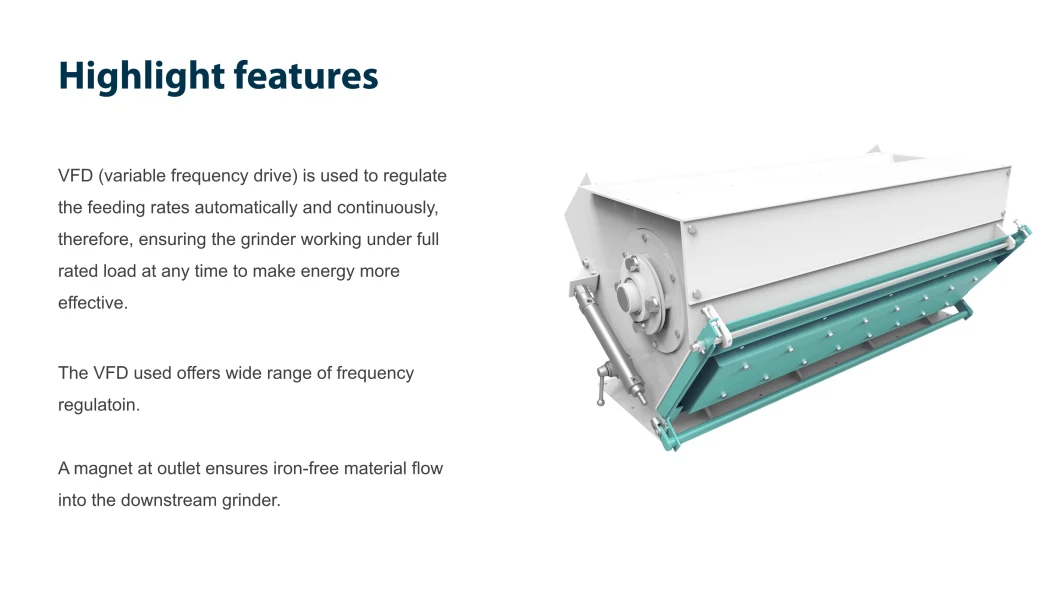 Powder and Small Granular Grain Material Variable Frequency Impeller Feeder with Magnet for Animal Feed Grinder