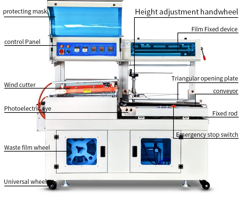 Fully Automatic Sealer Conveyor Belt Shrink Wrapping Machine with Heat Shrink Tunnel