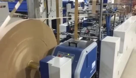 Zenbo 브랜드 정사각형 바닥 갈색 시멘트 공예 쇼핑 크래프트 종이 봉투를 만들기위한 완전 자동 디지털 시트 공급 조립 기계